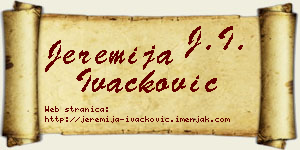 Jeremija Ivačković vizit kartica